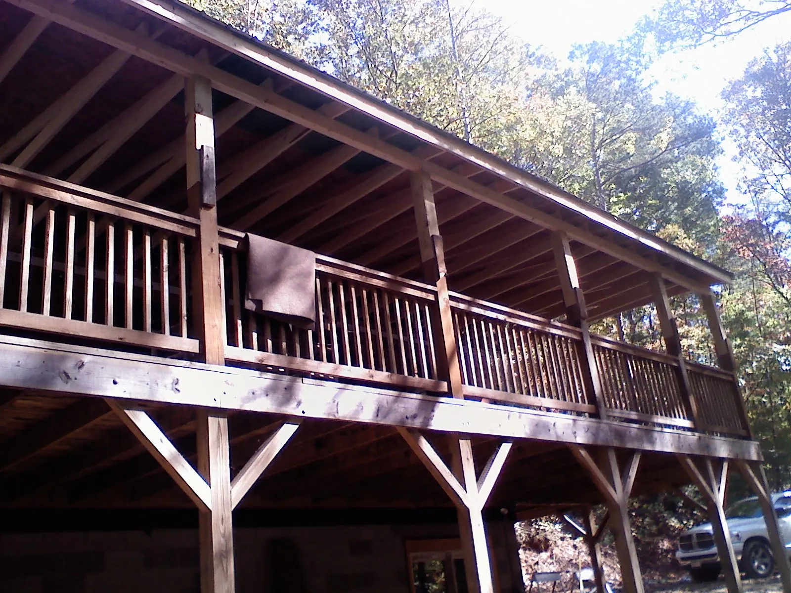 Timber framing under a new elevated porch and deck — Roof Leak Repair in Glen Alpine by Roofing Brothers
